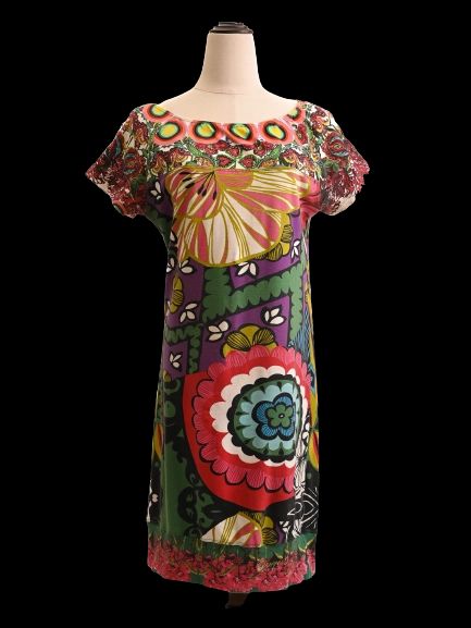 Excellent Desigual Multicolored Floral Dress Size M Cotton