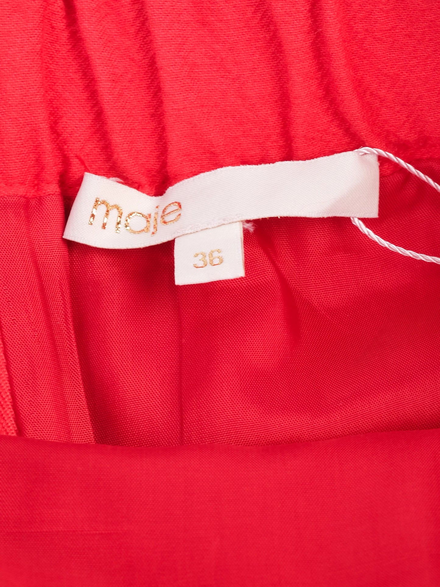 excellent maje red nylon shorts size 36 women with pocketed design