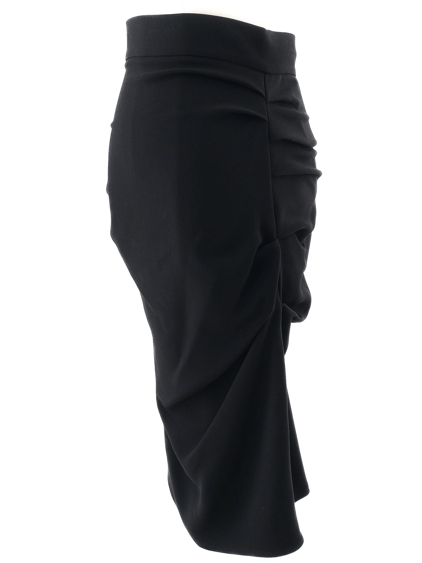 excellent elisabetta franchi black ruched pencil skirt xs