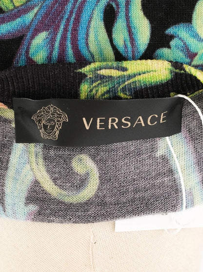 Excellent Versace Long-Sleeved Shirt Wool Size S Floral Pattern