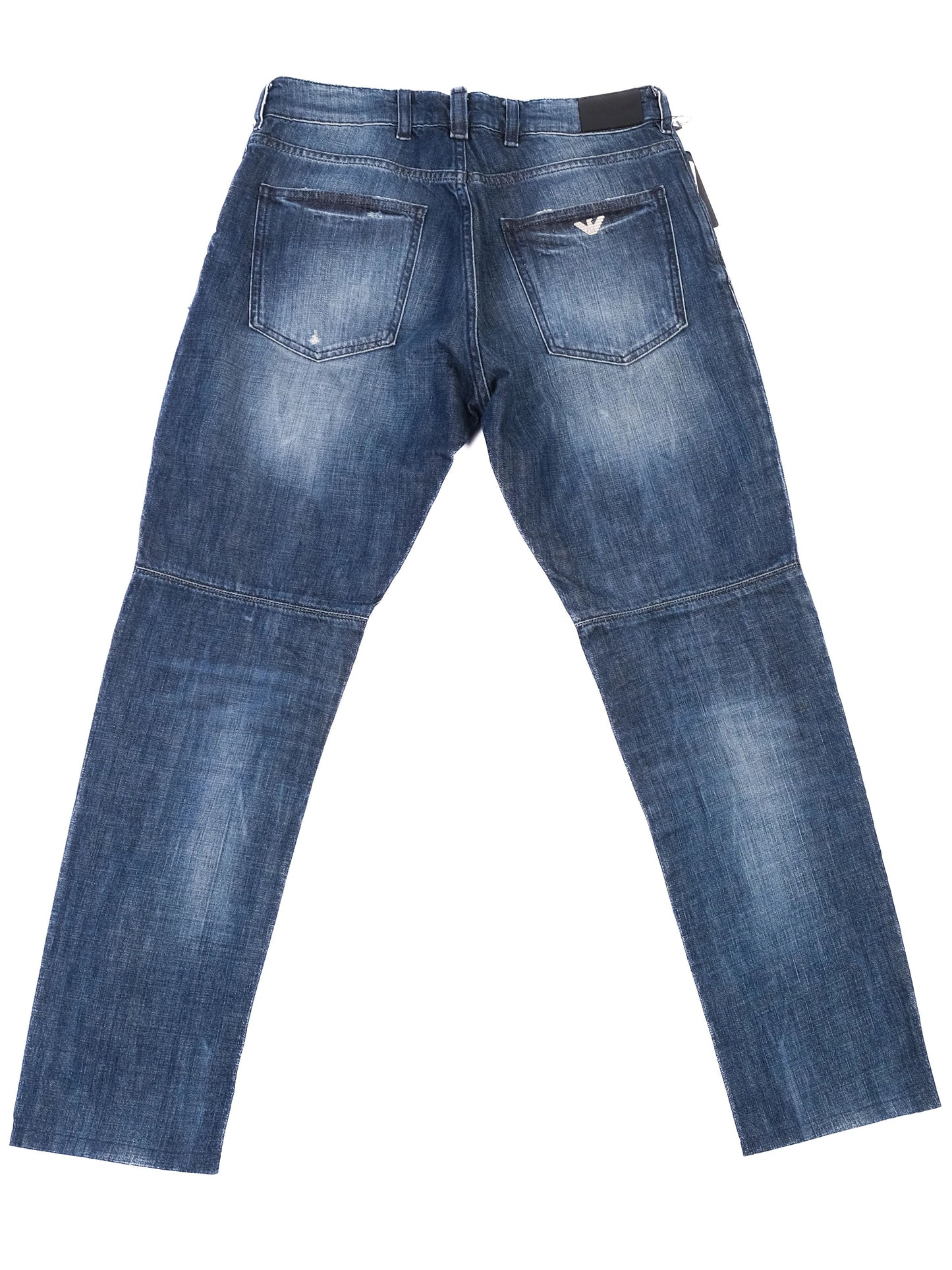 new emporio armani women's blue distressed jeans size unknown