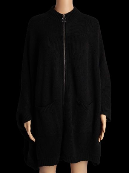 good twinset black wool knit cardigan with pockets size m