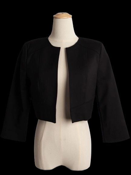 excellent flavio castellani black cropped jacket size l women