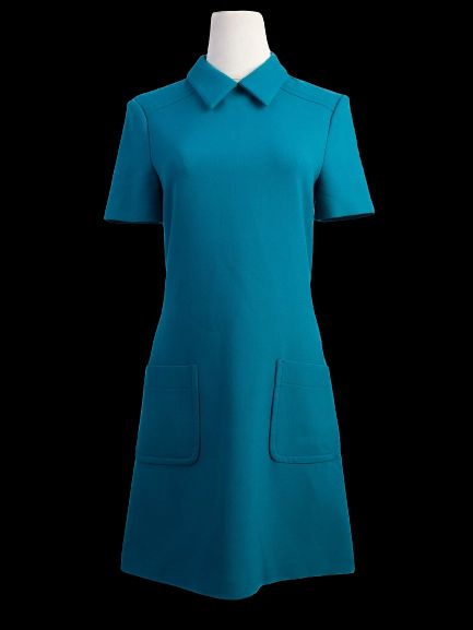 excellent tara jarmon blue viscose dress size s with pockets