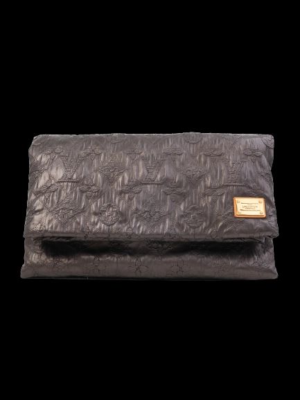 excellent louis vuitton orange leather designer clutch bag