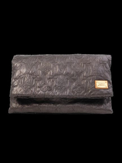 Excellent Louis Vuitton Orange Leather Designer Clutch Bag