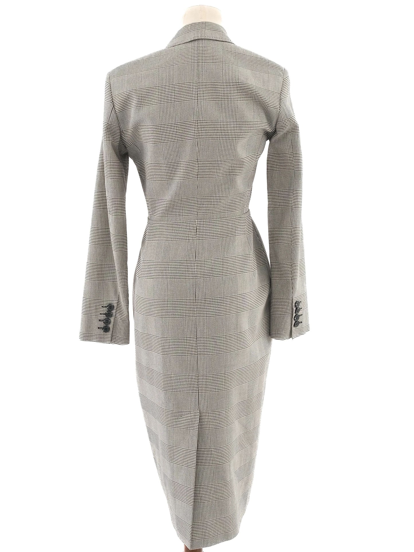excellent max mara gray plaid blazer dress size m women