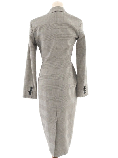 Excellent Max Mara Gray Plaid Blazer Dress Size M Women
