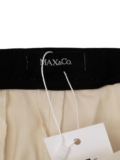 Perfect MaxCo White Pants with Black Belt for Women