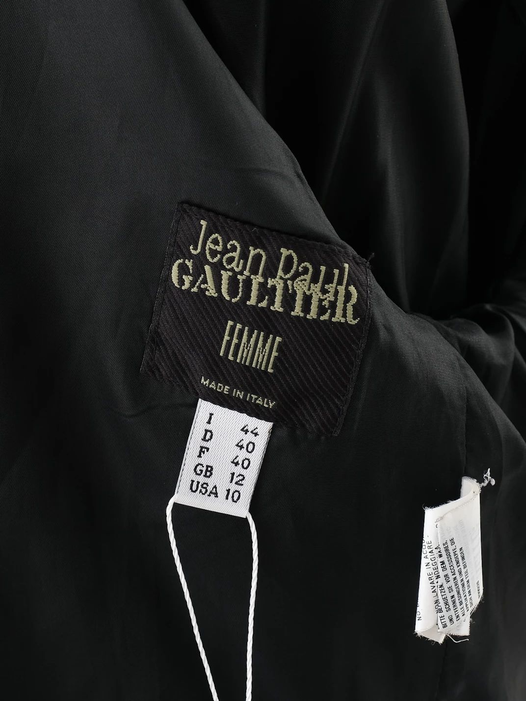excellent jean-paul gaultier black wool blazer size xl for women