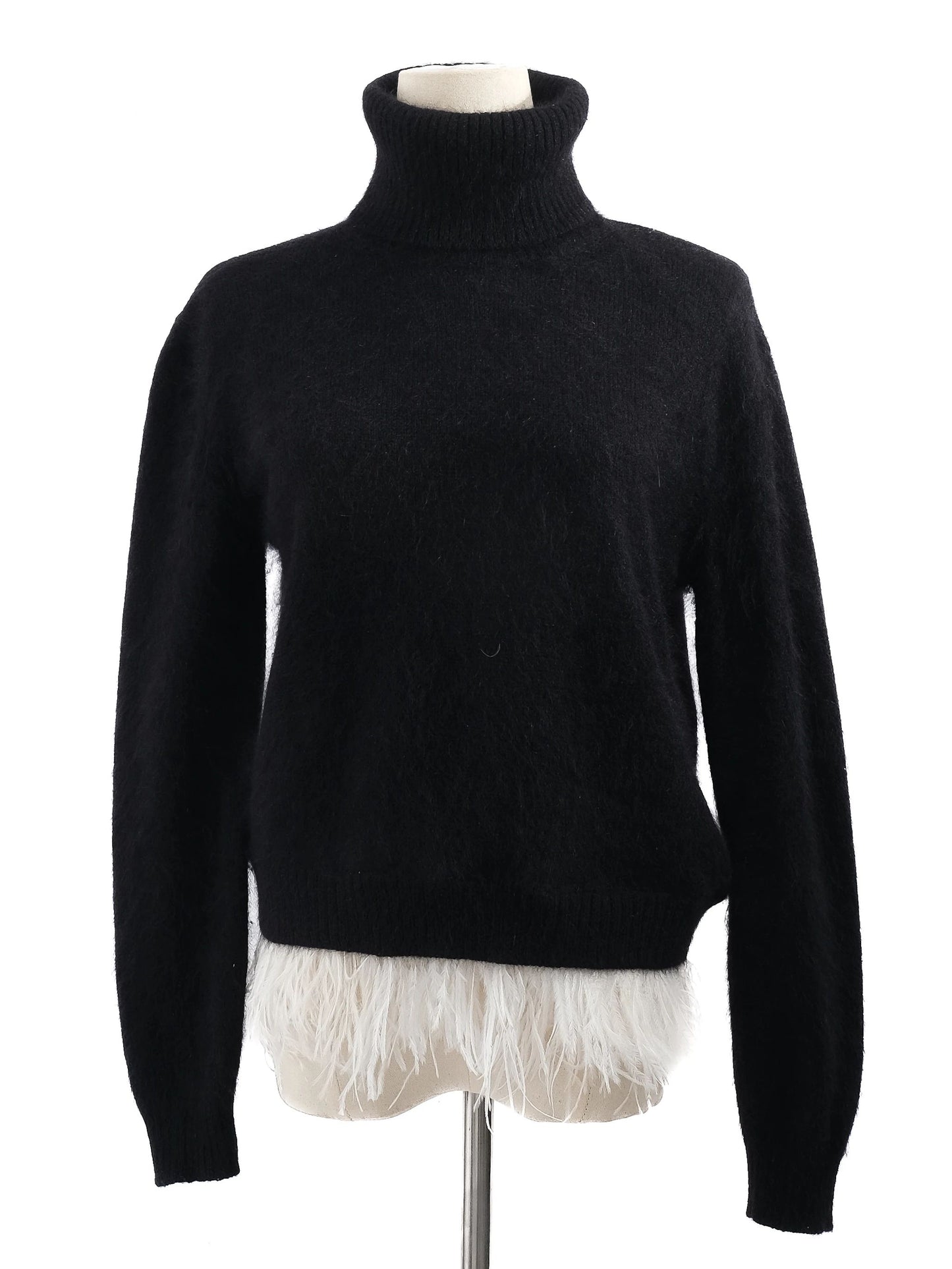 excellent n21 black turtleneck sweater nylon women