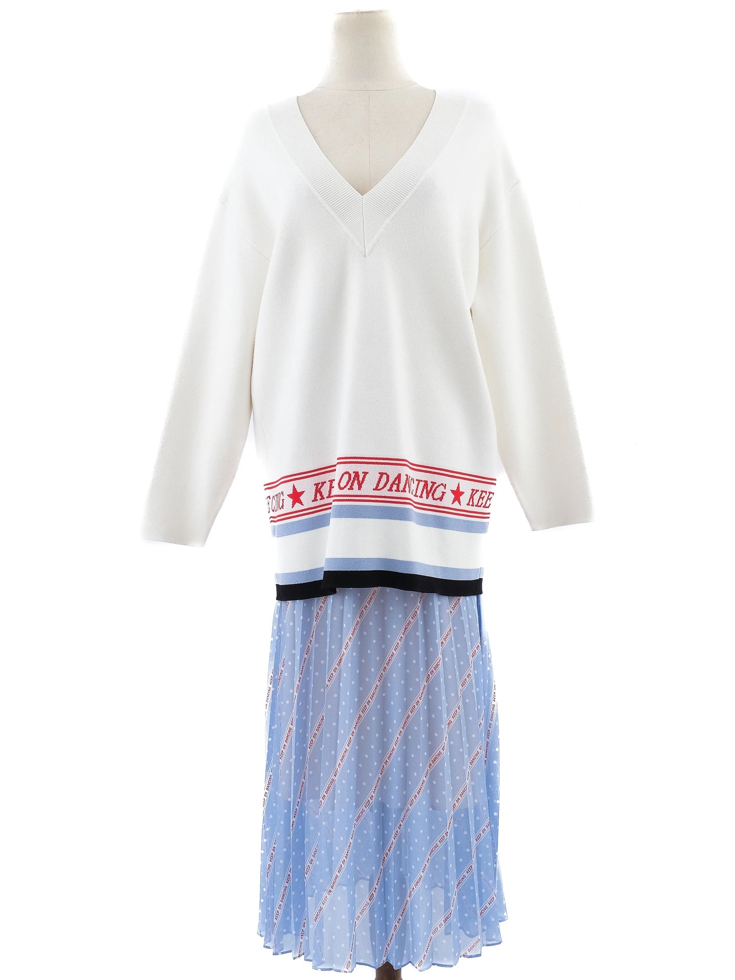excellent sandro women's combined white sweater m 'keep on dancing'