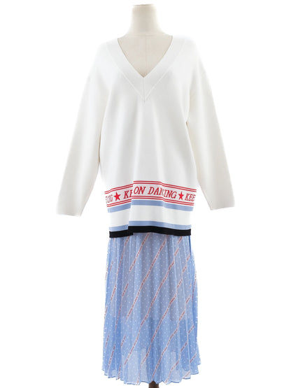 Excellent Sandro Women's Combined White Sweater M 'KEEP ON DANCING'