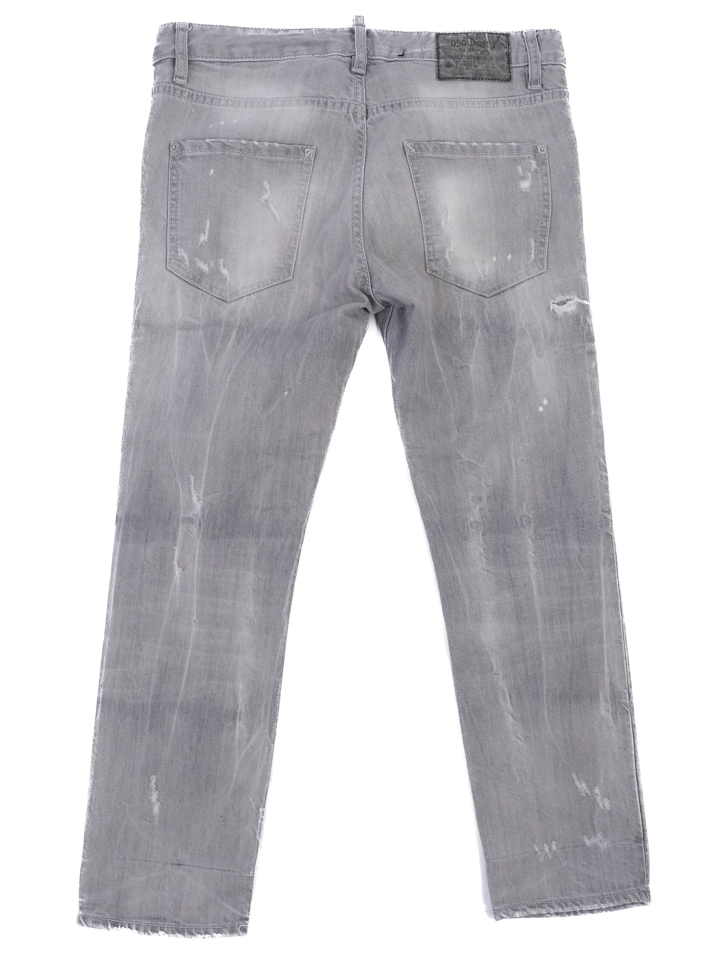excellent dsquared2 gray distressed jeans size s made in italy
