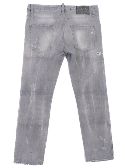 Excellent Dsquared2 Gray Distressed Jeans Size S Made in Italy
