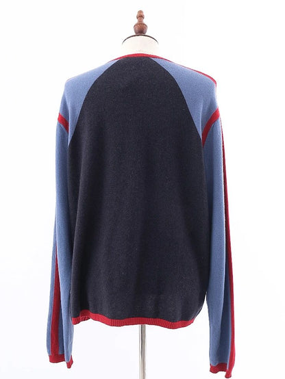 Excellent Etro Cashmere Color-Block Sweater XL Men V-Neck