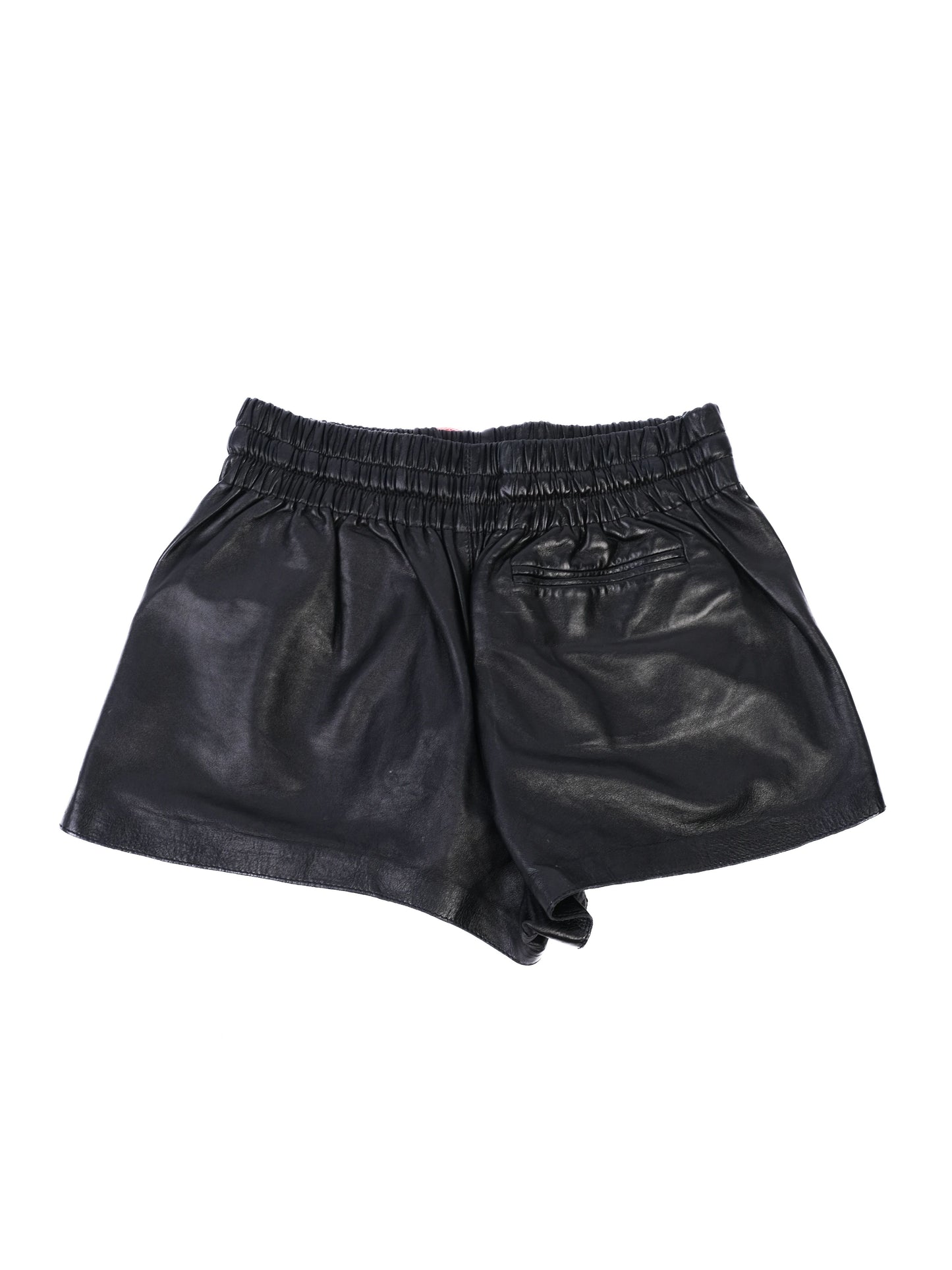 celine black leather shorts with red drawstring size 38 excellent