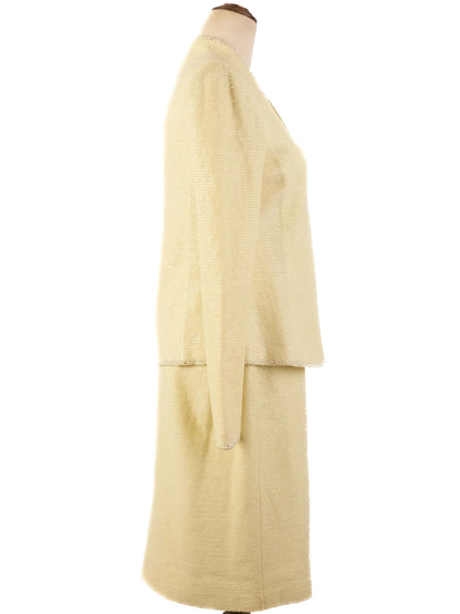 Excellent St. John Yellow Wool Women's Suit Jacket & Skirt Set