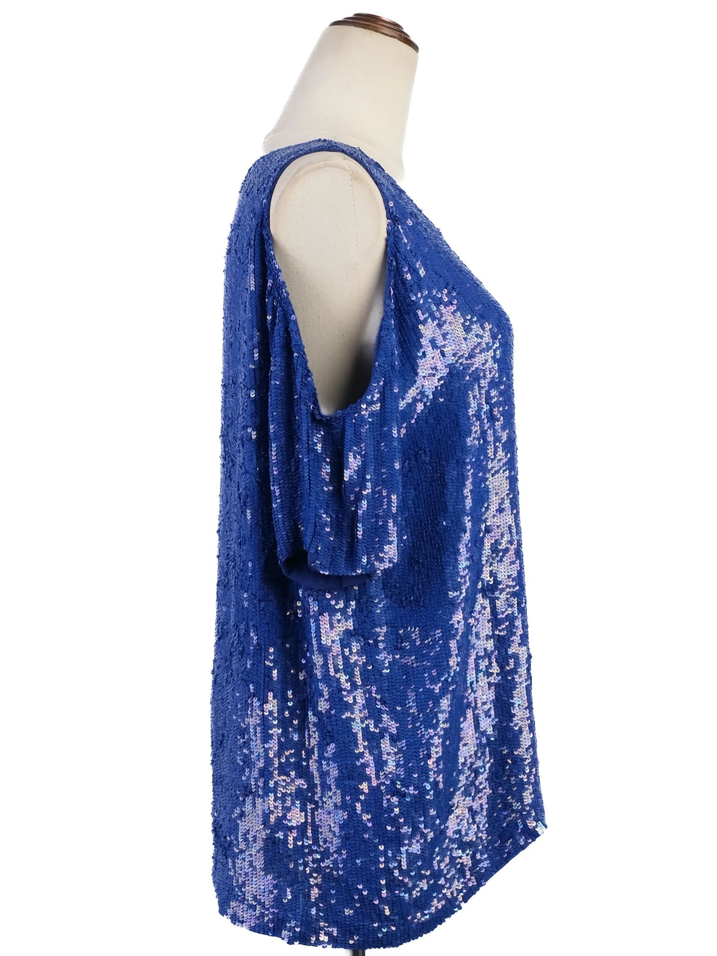excellent p.a.r.o.s.h. blue sequin top women's size l