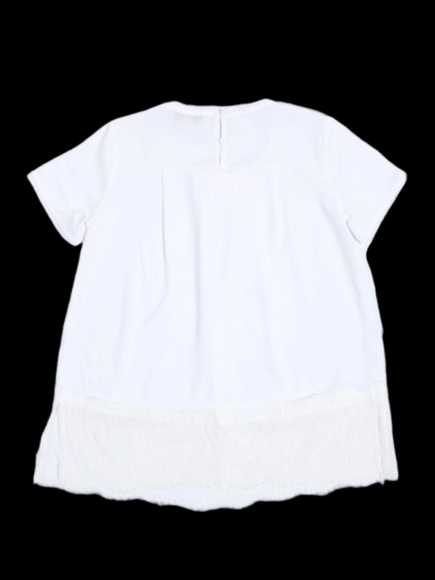 excellent twinset white cotton blouse size 12 with lace trim