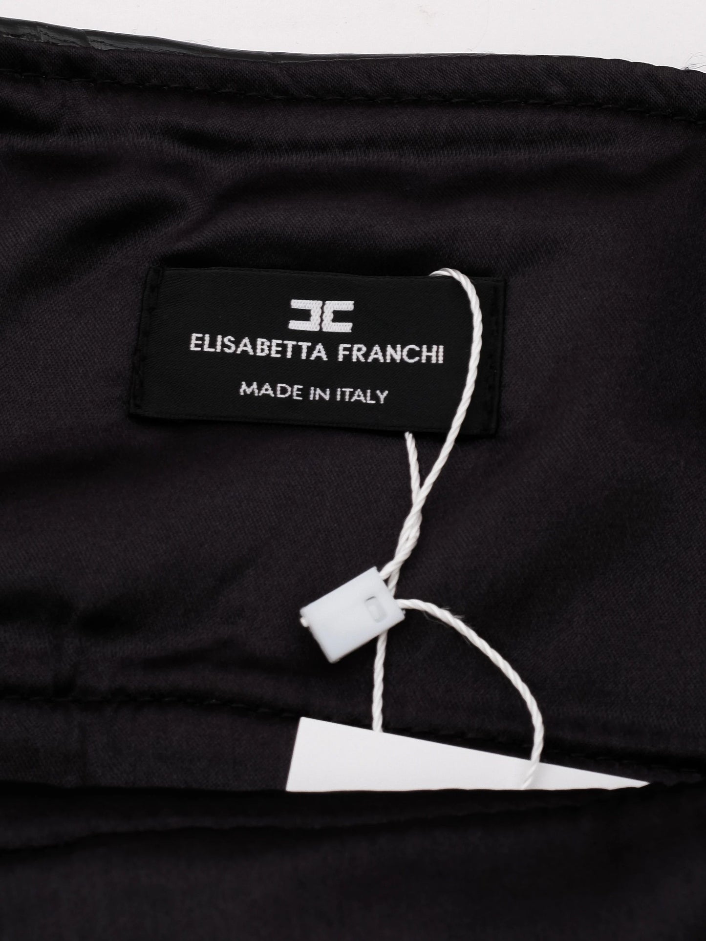 excellent elisabetta franchi black skirt size m faux leather made in italy