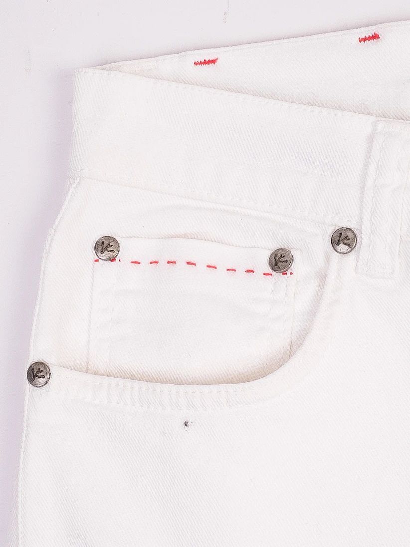 perfect isaia women's white cotton jeans size m