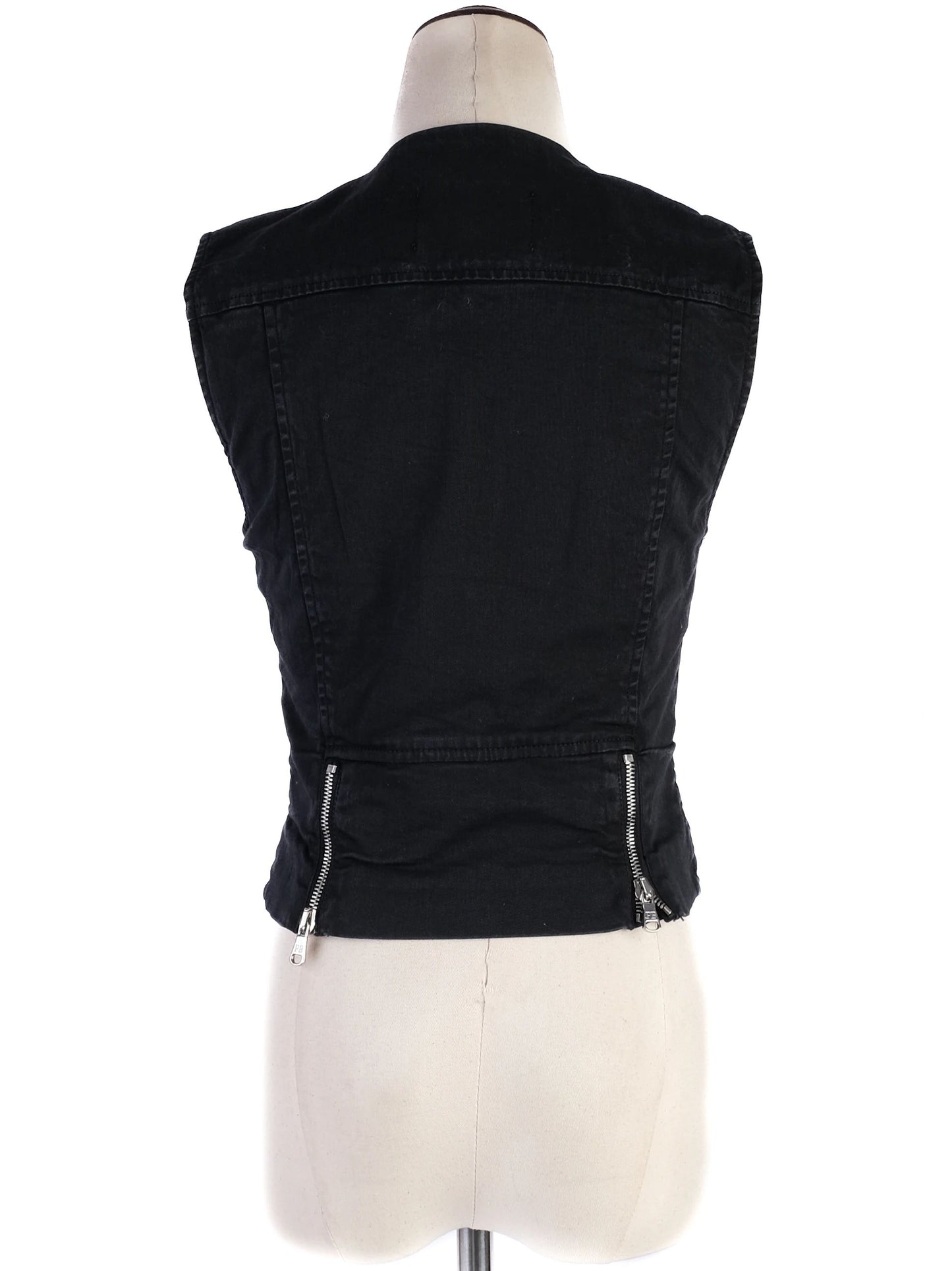 excellent balmain black sleeveless vest size m with decorative buttons