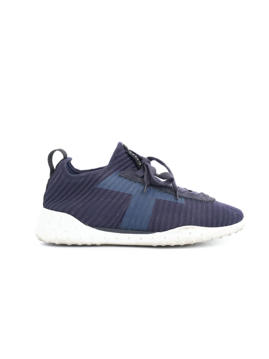 Excellent Tod's Navy Blue Textile Sneakers Size 37 Athletic Casual