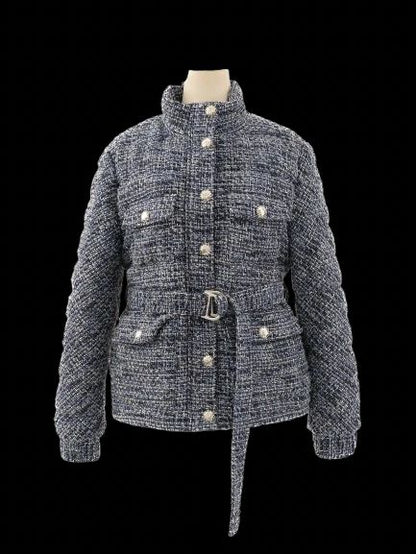 Perfect Maje Tweed Jacket Navy and White Size M Women