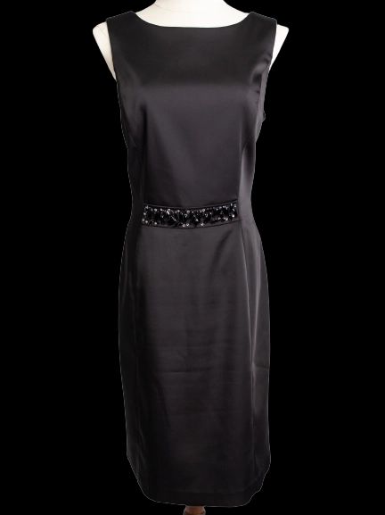new blumarine black sleeveless dress with beaded waist