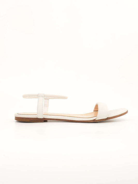 Good Gianvito Rossi White Leather Sandals Size 36.5 for Women