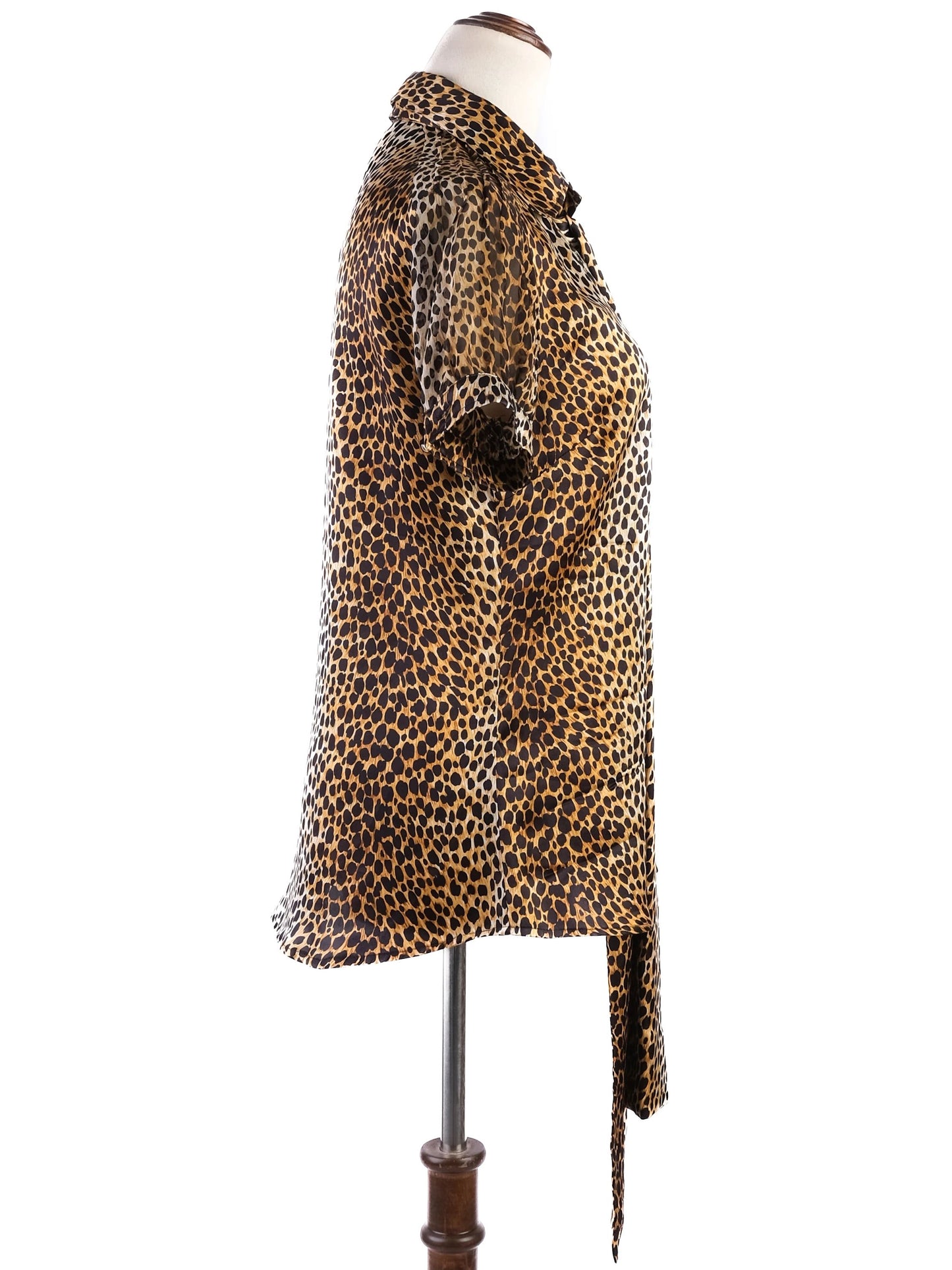 excellent dolce gabbana leopard print silk blouse size l