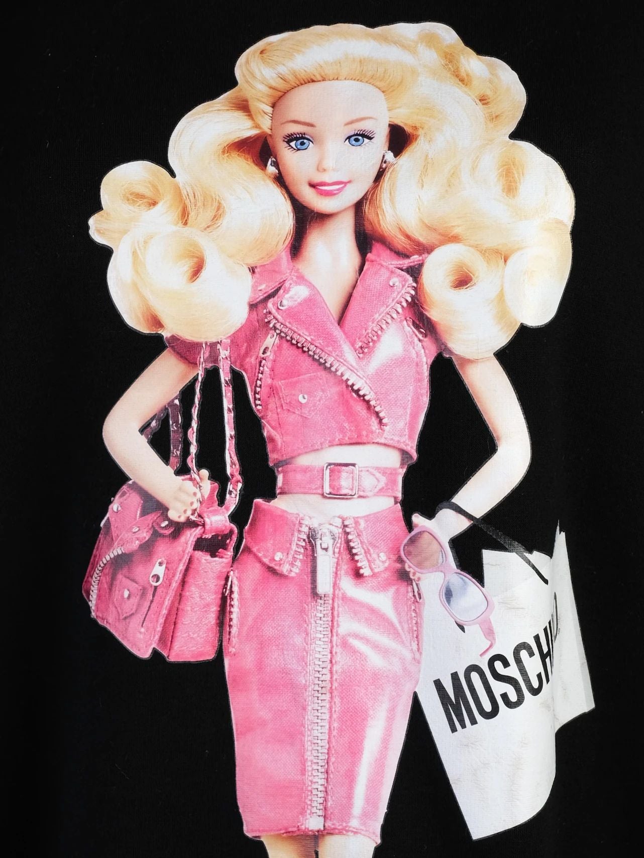 good moschino black cotton sweatshirt size l doll print