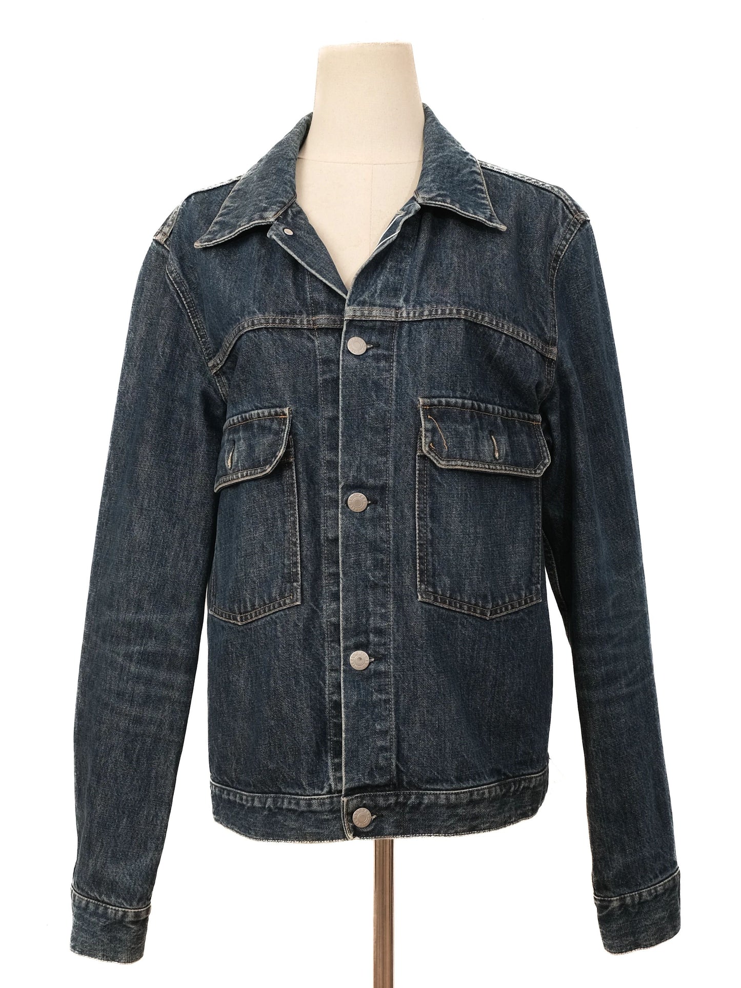 excellent helmut blue denim jacket cotton size l for men
