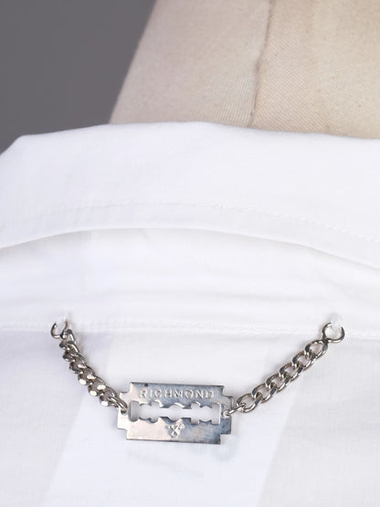 Excellent Richmond Women's White Long Sleeve Button-Up Shirt Size L