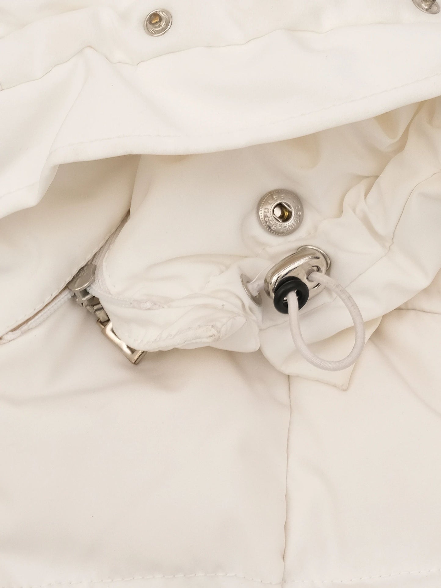 excellent bogner white quilted jacket with hood size m