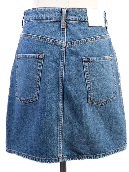 Excellent Sandro Gray Denim Skirt Metallic Size S