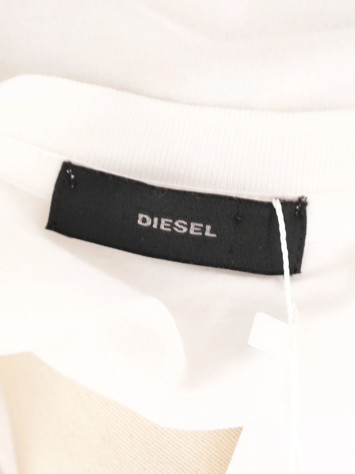 excellent diesel women's t-shirt white size s cotton natural