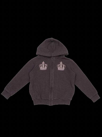 good dolce gabbana gray hoodie for kids size 3 with embroidered crowns