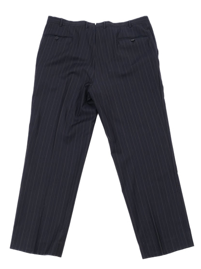 Excellent BRIONI Black Wool Pinstripe Suit Jacket Size XL