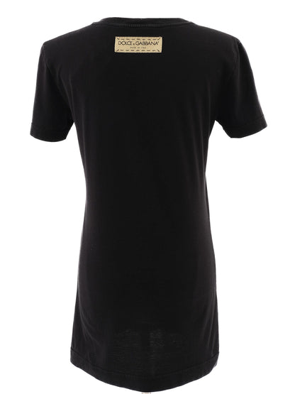 Excellent Dolce Gabbana Black T-Shirt Size S with D&G Heart Design