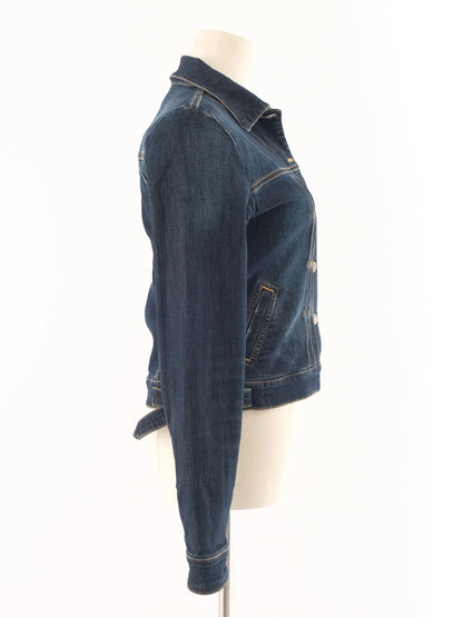 Excellent Kenzo Denim Jacket Blue Size S with Embroidered Design