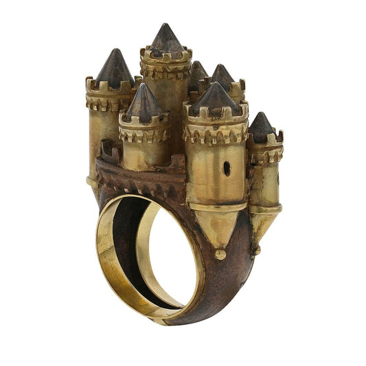 Alessandro Dari gold, bronze and silver ring ring
