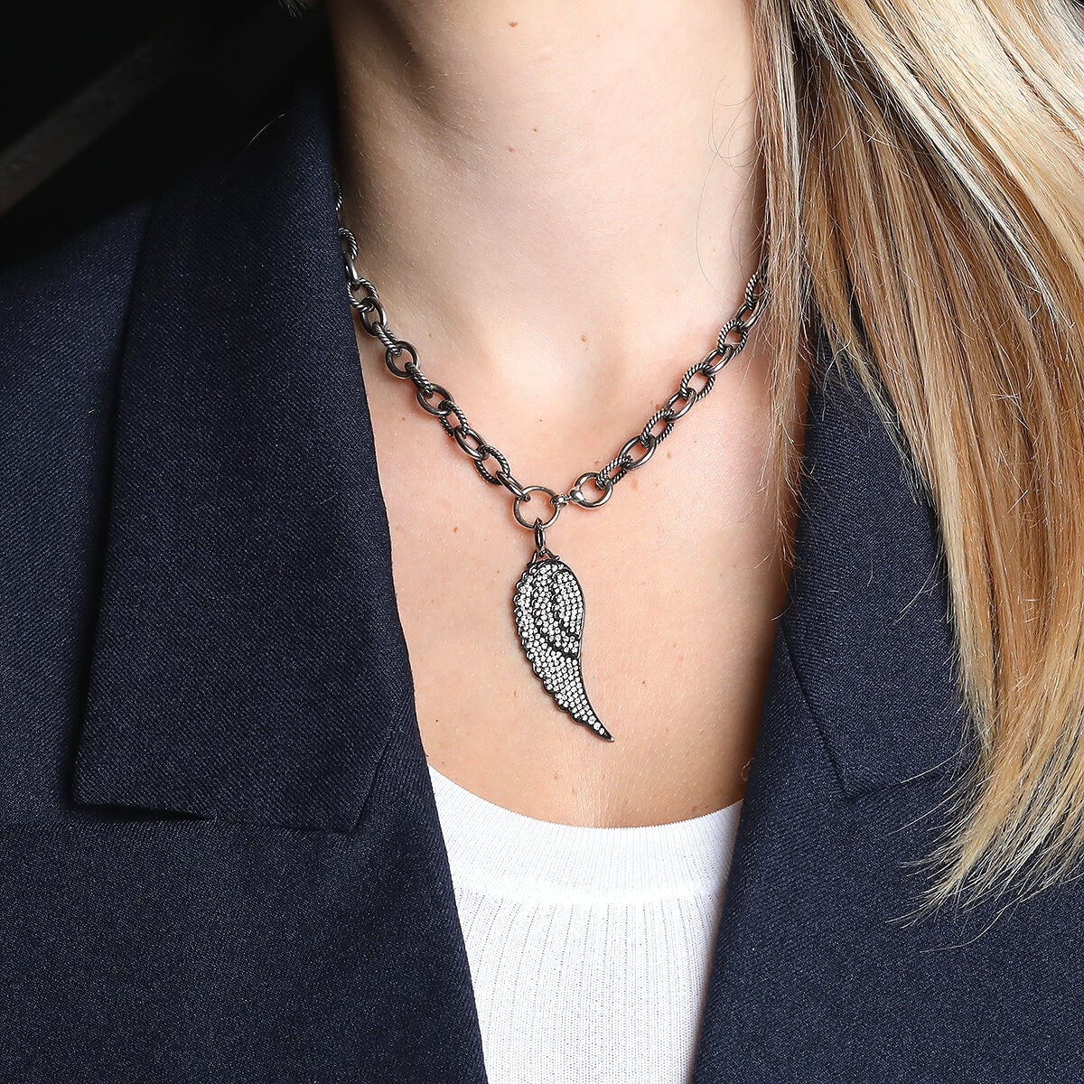 aspery diamonds, silver necklace