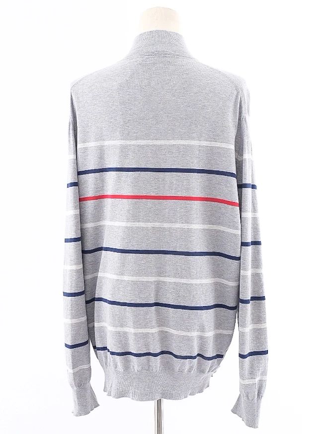 excellent brunello cucinelli gray cotton stripe sweater size xl
