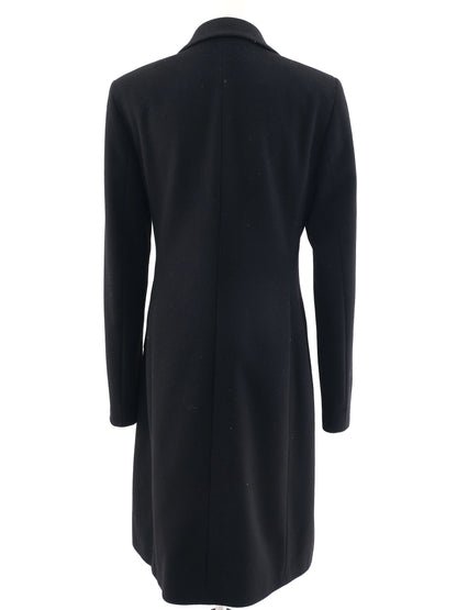 Excellent Escada Black Wool Coat Size M Long Sleeve Tailored Fit