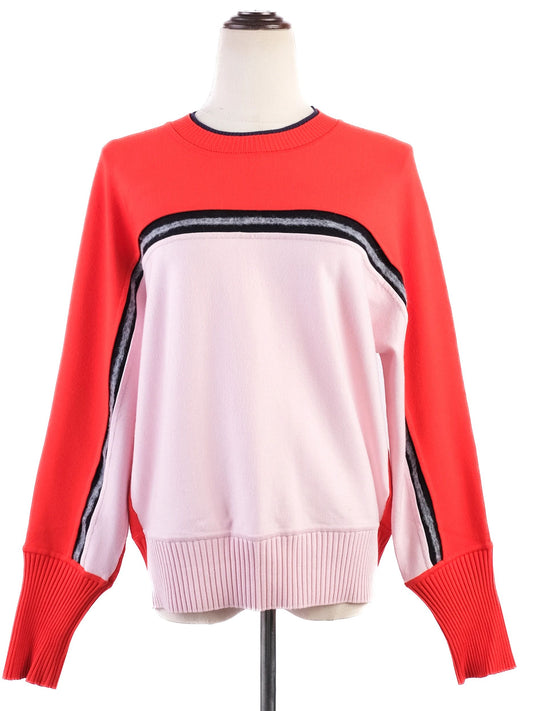 Sportmax Excellent Condition Red and Light Pink Color Block Sweater Size L