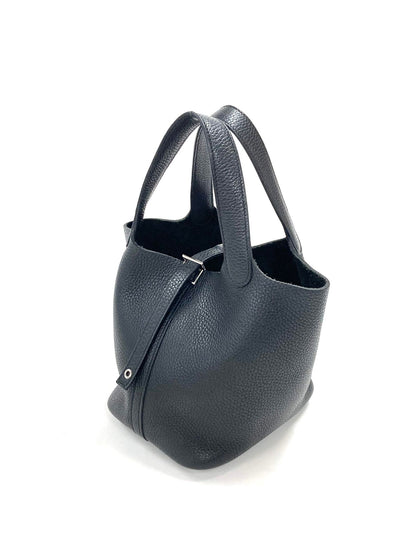 Hermes Black Picotin PM,Taurillon Clemence PHW  Y Stamp