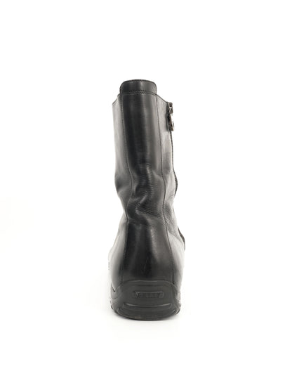 Excellent Bally Black Leather Boots with Side Zipper Size 45