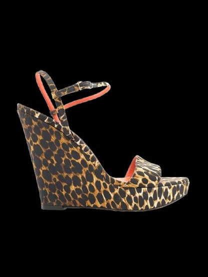 Excellent Dolce Gabbana Leopard Print Wedge Sandals Size 39